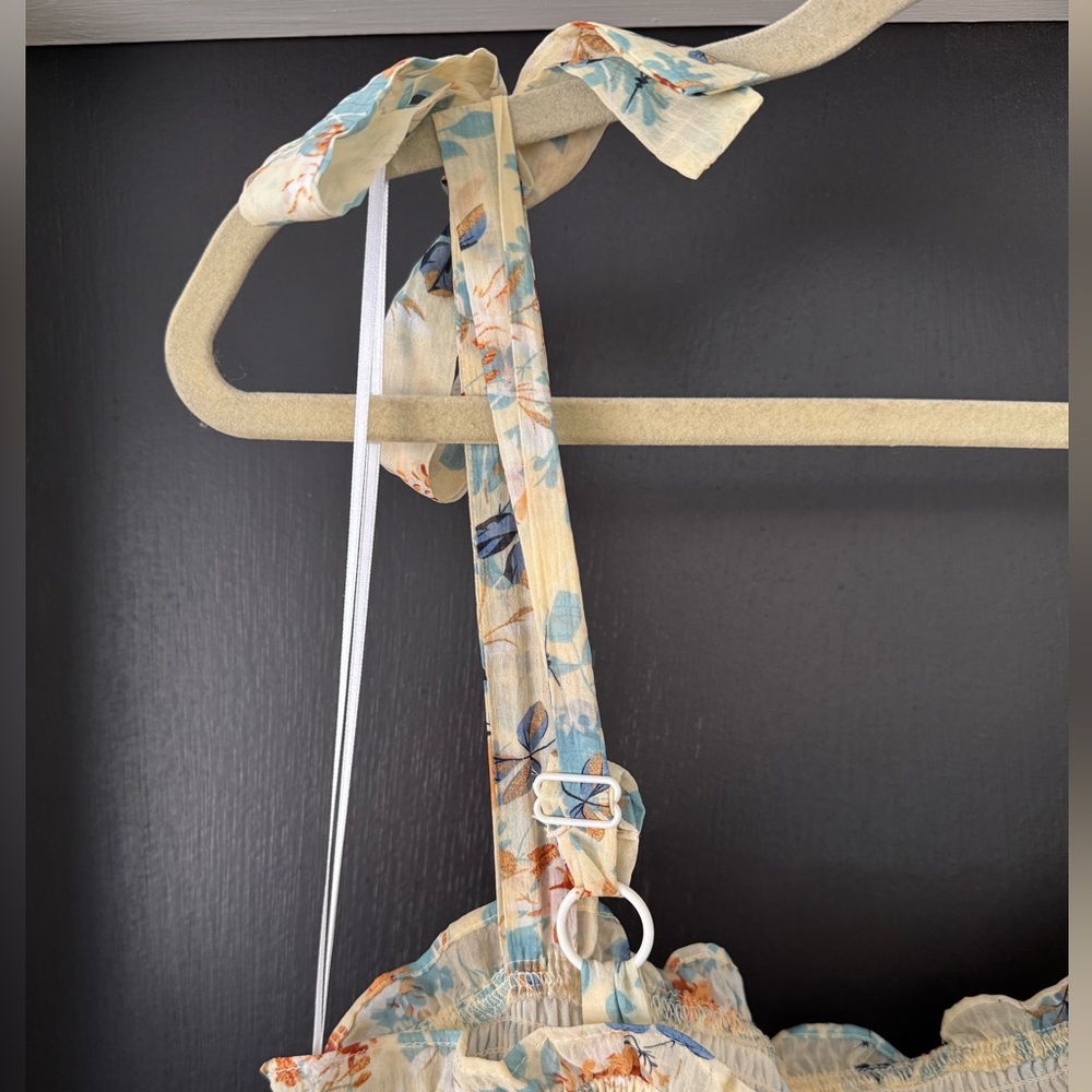 MELLODAY | Smocked Tie Strap Midi Dress - Picture 5 of 7